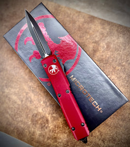 Microtech 122-1RD D/E Red Ultratech Tactical Black OTF Knife