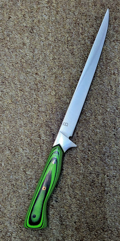 Baldwin Blades 8.25" Fillet Knife in AEB-L and Green G10