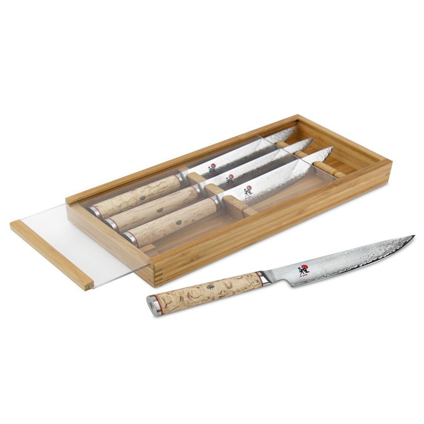 Miyabi Birchwood 4pc Steak Knife Set w/ Bamboo Box