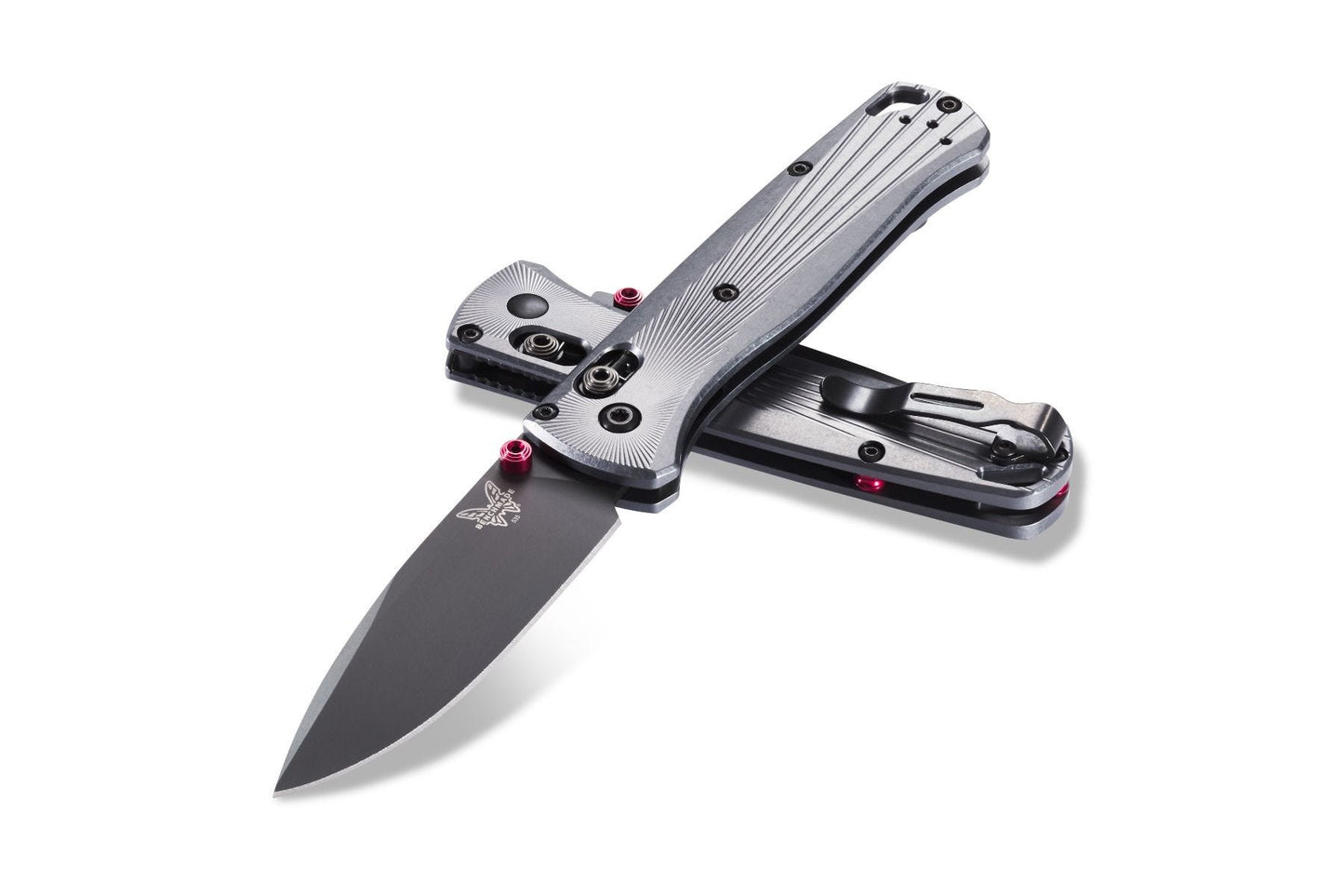 Benchmade Bugout 3.25" Folding Knife w/ Milled Aluminum Handle & Red Spacers