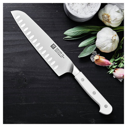 Zwilling Pro Le Blanc 7" Hollow Edge Slim Santoku