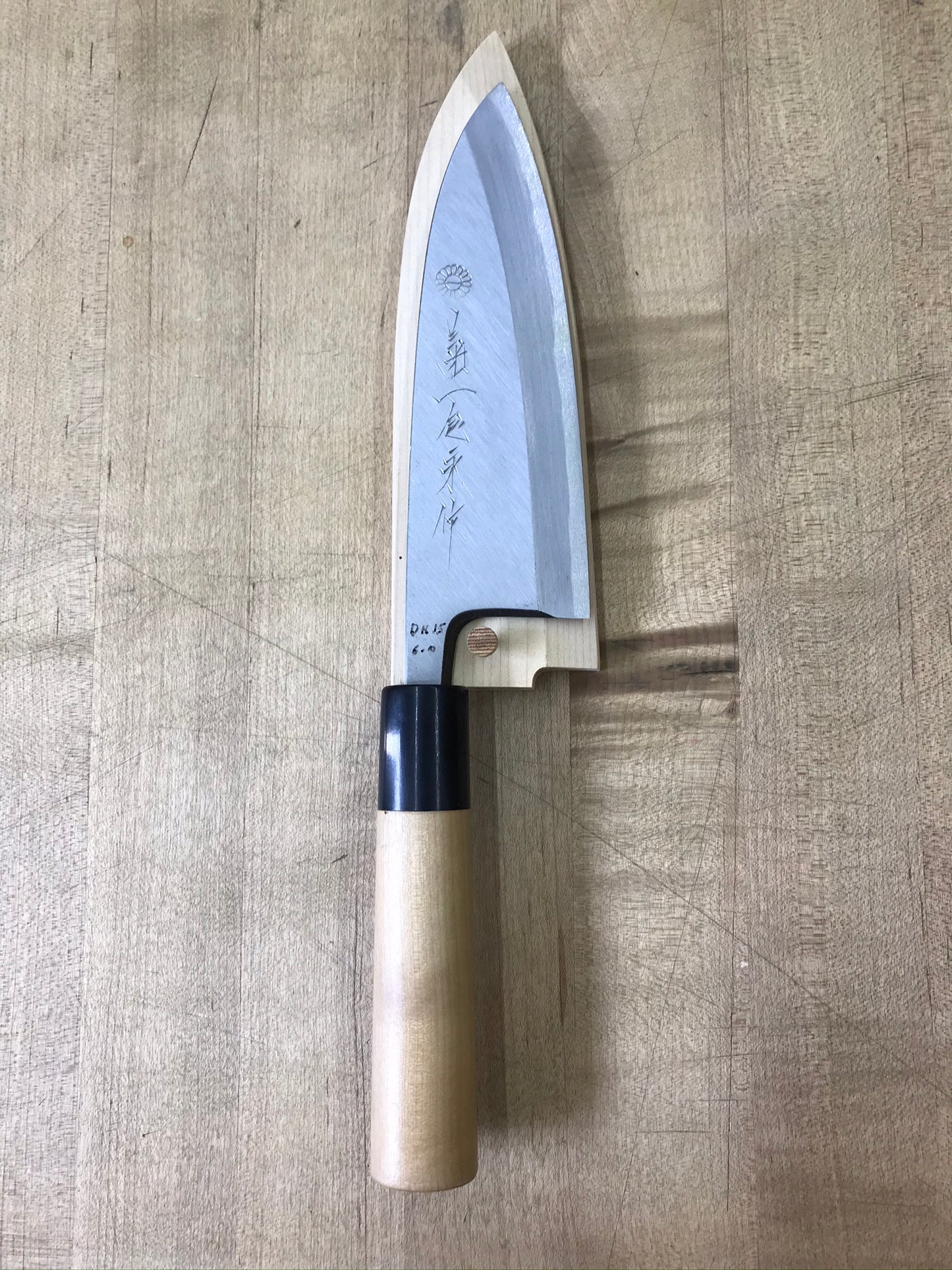 Kikuichi Kasumi White 150mm (6") Deba w/ Saya