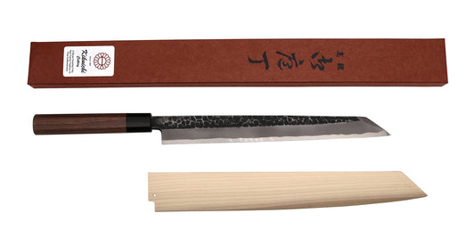 Kikuichi Kurouchi Kasumitogi Tsuchime 250mm (10") Yanagi w/ Saya